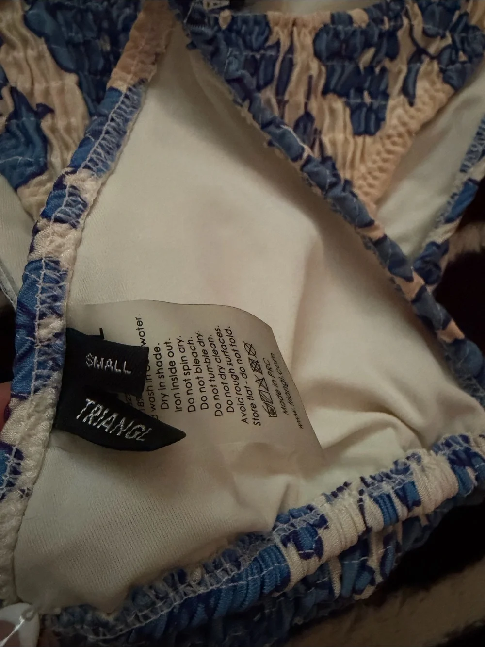 triangl swimwear Blue and White Floral Triangle Bikini